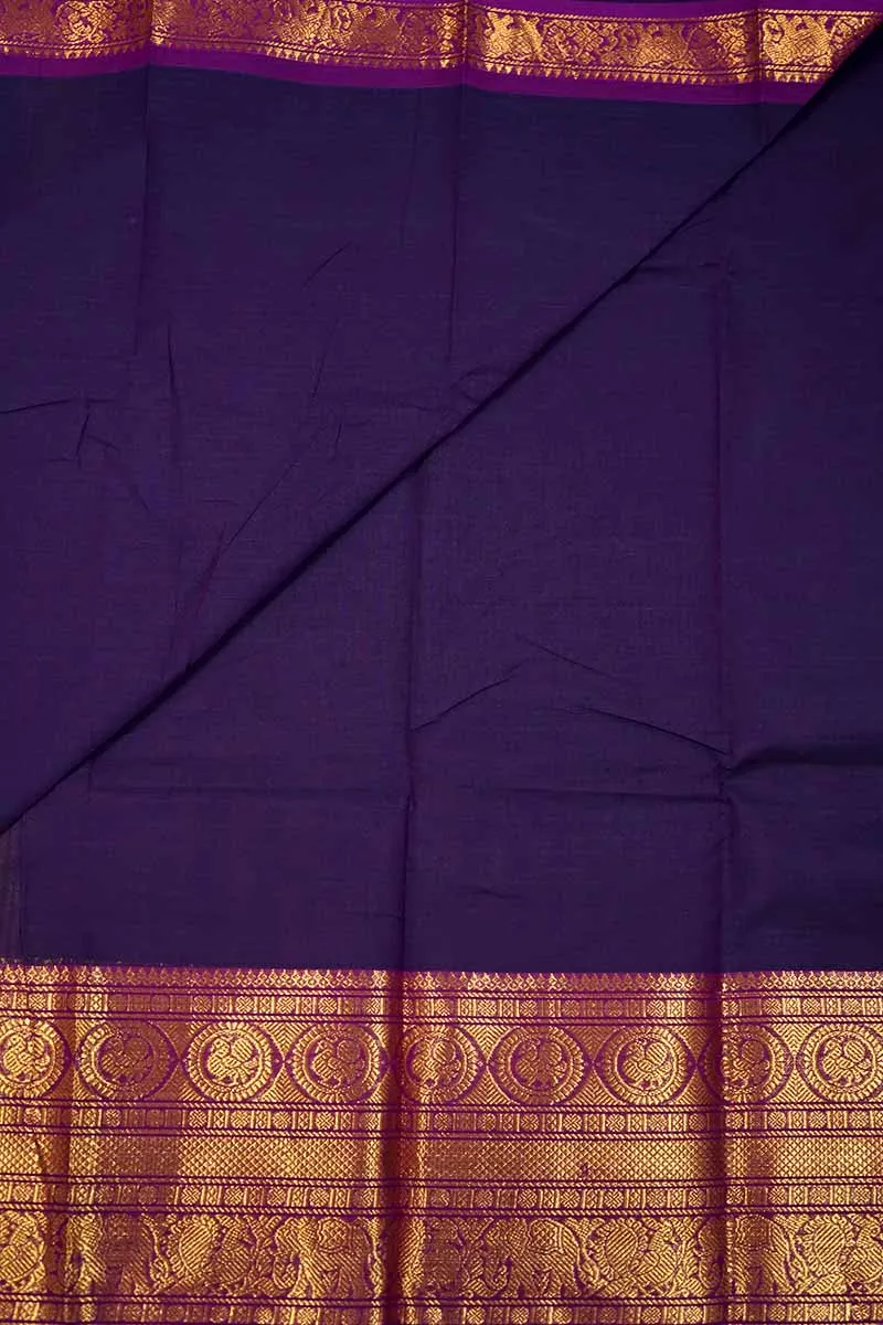 PURPLE WITH MAGENTA KANCHI COTTON SAREE