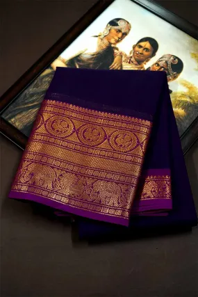 PURPLE WITH MAGENTA KANCHI COTTON SAREE