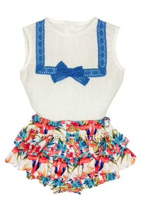 "Cecelia" Bird of Paradise Blouse & Skort