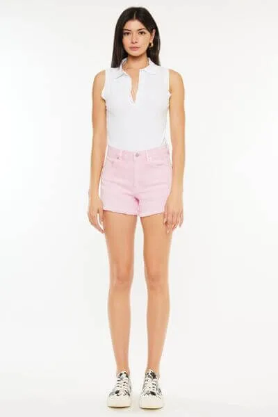 Raw Hem High Waist Denim Shorts