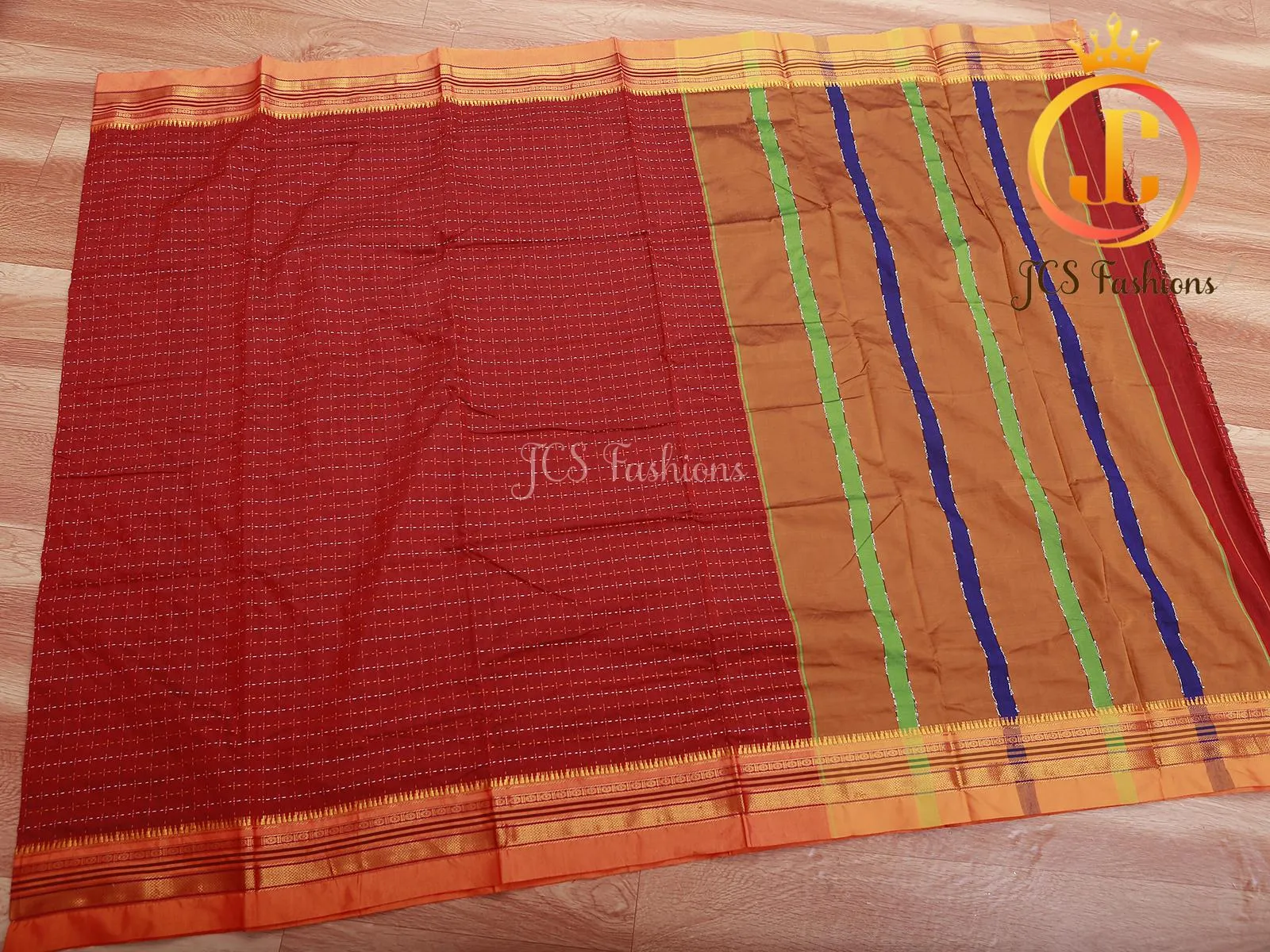 Red Ilkal Soft Cotton Silk Saree With Running Blouse