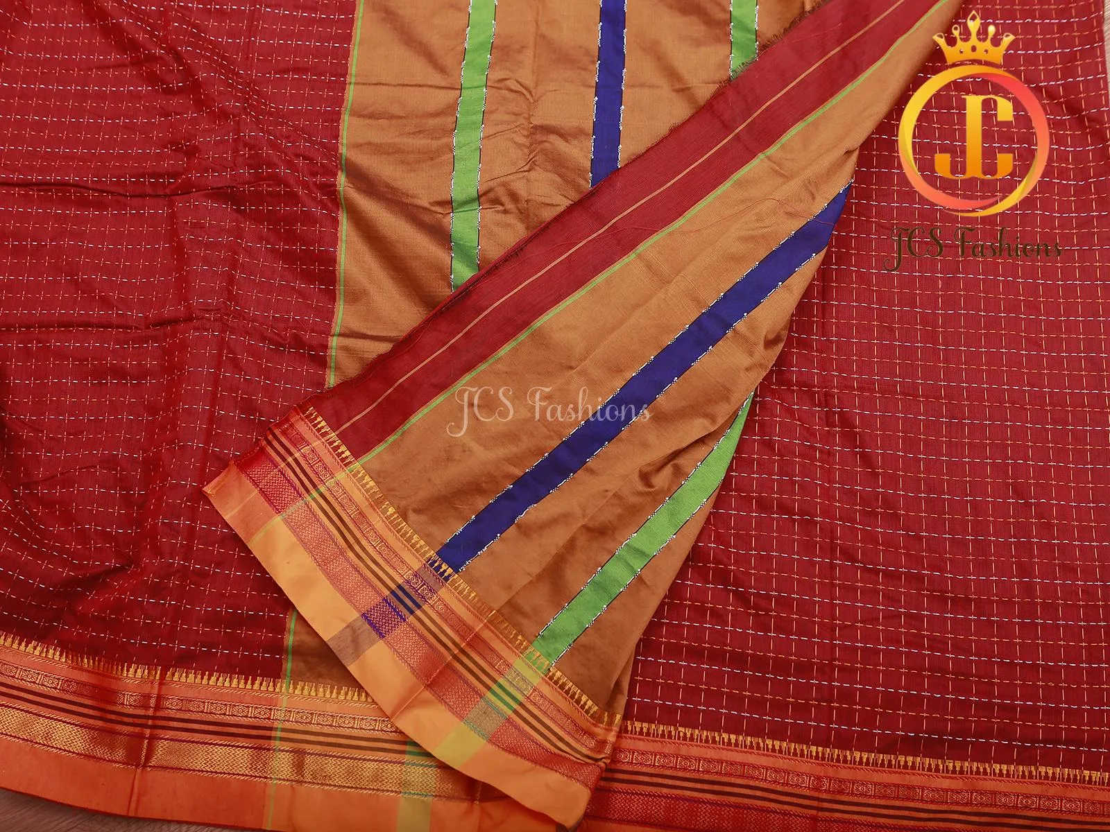 Red Ilkal Soft Cotton Silk Saree With Running Blouse