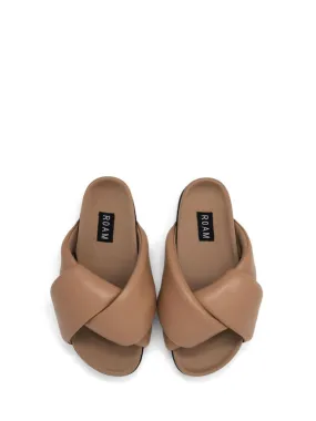 Roam Foldy Puffy Vegan Leather Sandal - Nude