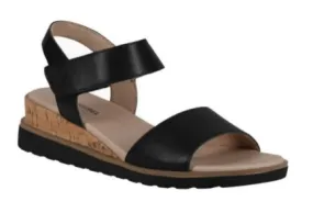 Romika Sandals Black Smooth Vegan Leather Velcro Straps
