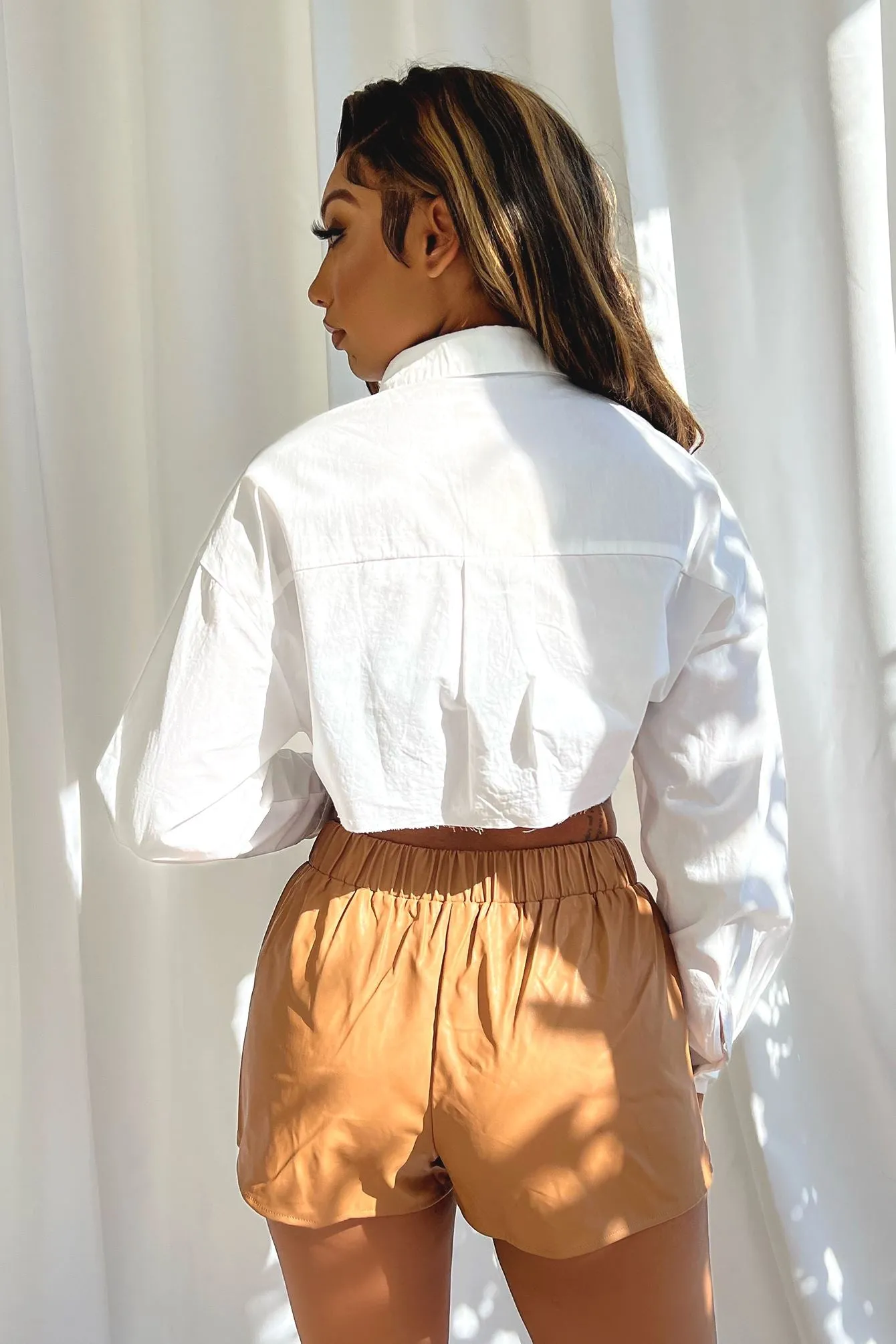 Rowdy Faux Leather Shorts