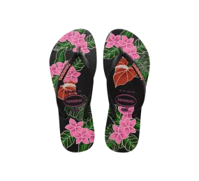 Slim Floral Flip Flops