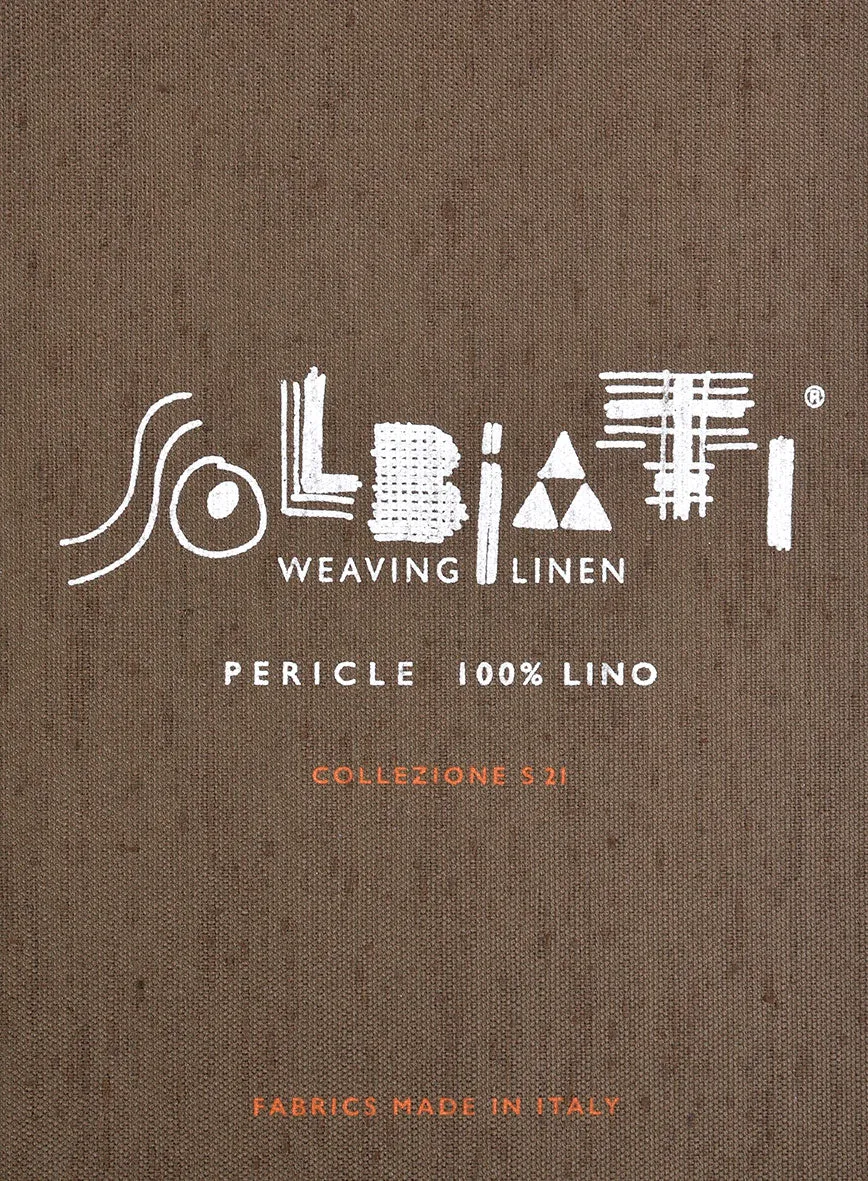 Solbiati Blue Gray Check Linen Pants