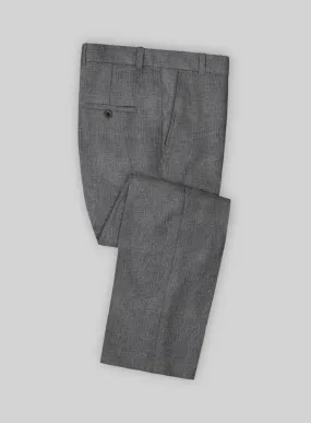 Solbiati Blue Gray Check Linen Pants