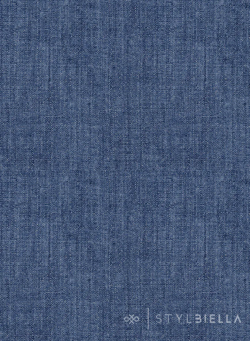 Stylbiella Spring Smoked Blue Linen Pants