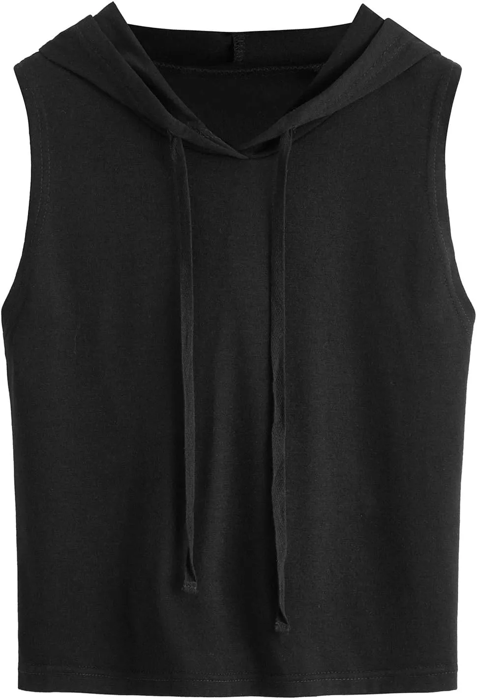 SweatyRocks Women's Summer Sleeveless Hooded Crop Tank Top T-Shirt