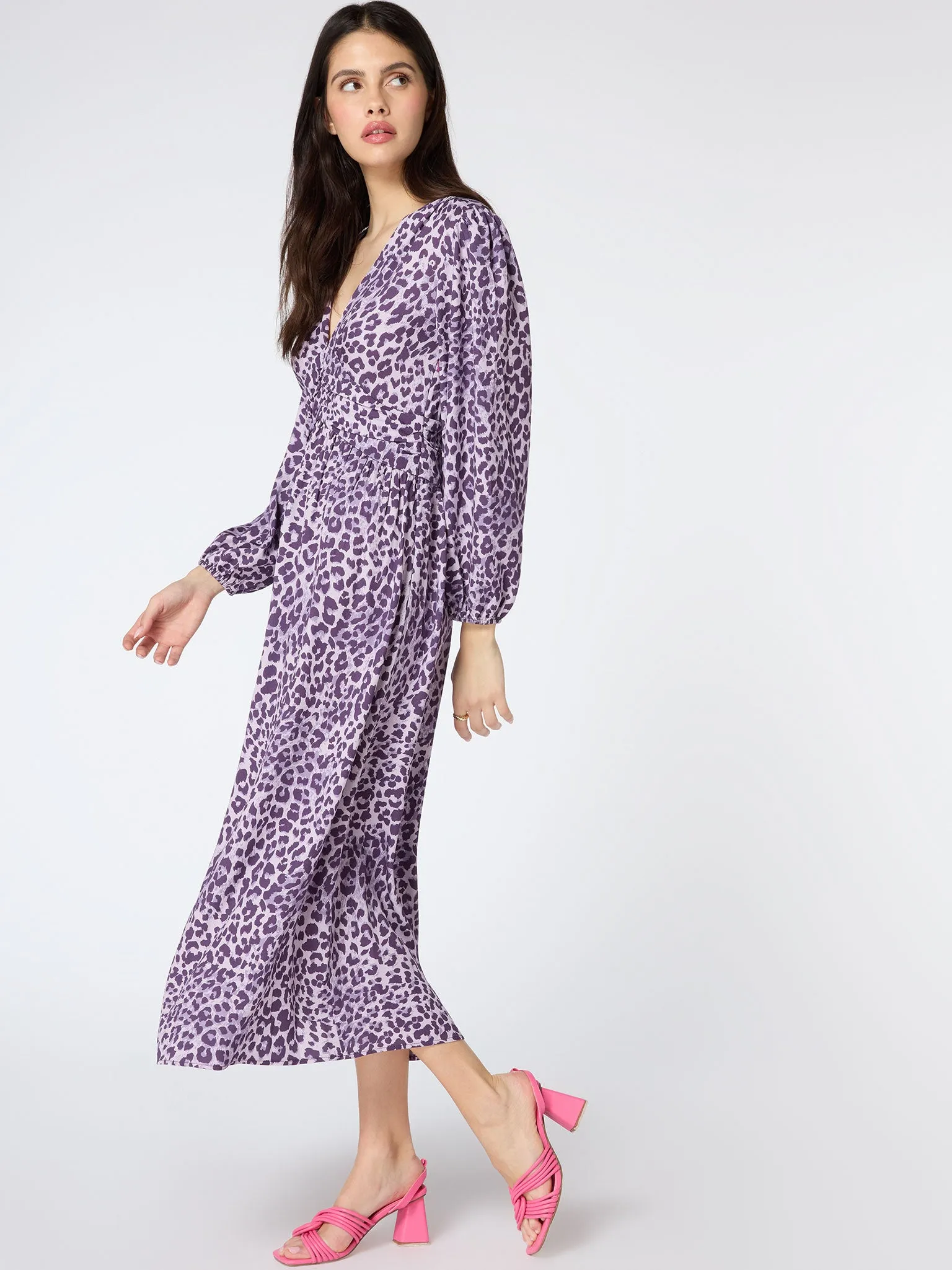 Talia Dress in Purple Cheetah Print