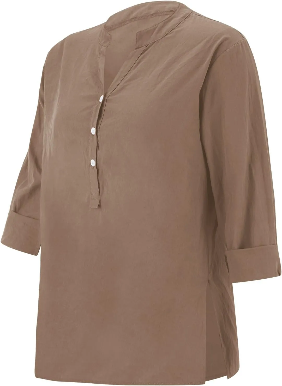 Women Linen Shirts Summer Trendy Short Sleeve V Neck Blouses Lightweight Breathable Tunic Tops Beach Vacation Clothes