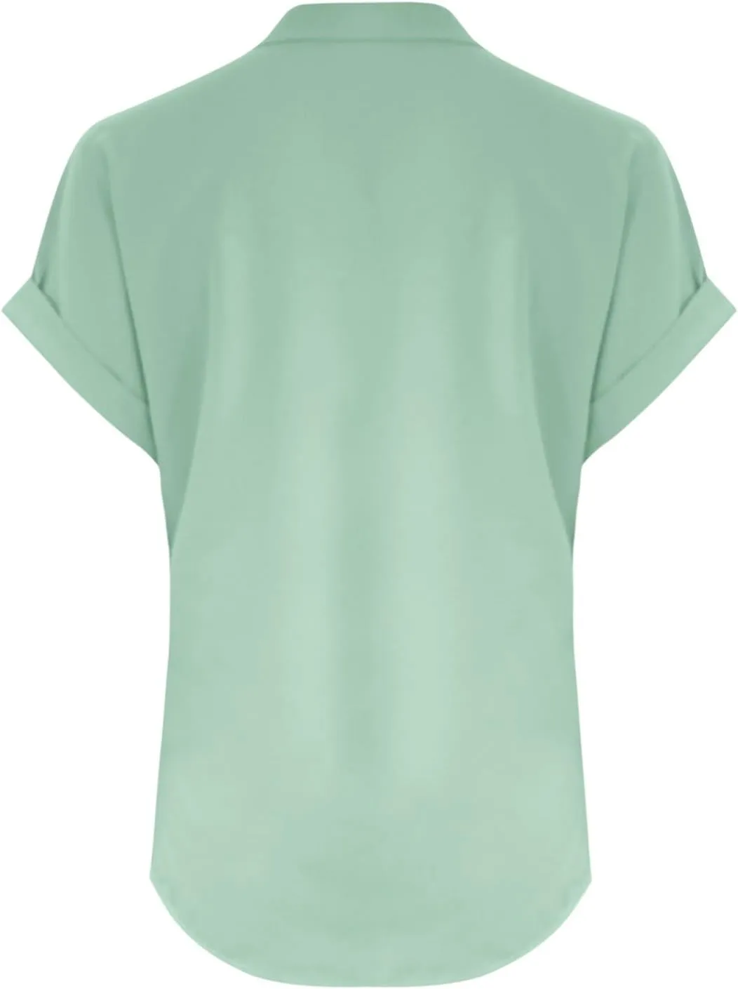Women's Button Down Linen Shirt Short Sleeve V-Neck Tee Solid Color Casual Blouse Lightweight and Breathable Tops